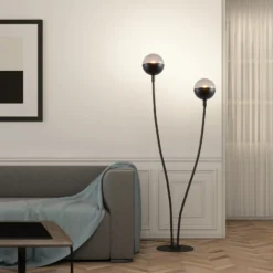 Lucande Dustian lámpara de pie, 2 luces