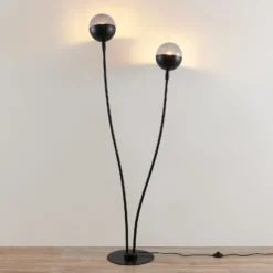 Lucande Dustian lámpara de pie, 2 luces