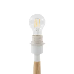 Lucande Ellorin lámpara de mesa, blanco, madera, Ø 37 cm, E27