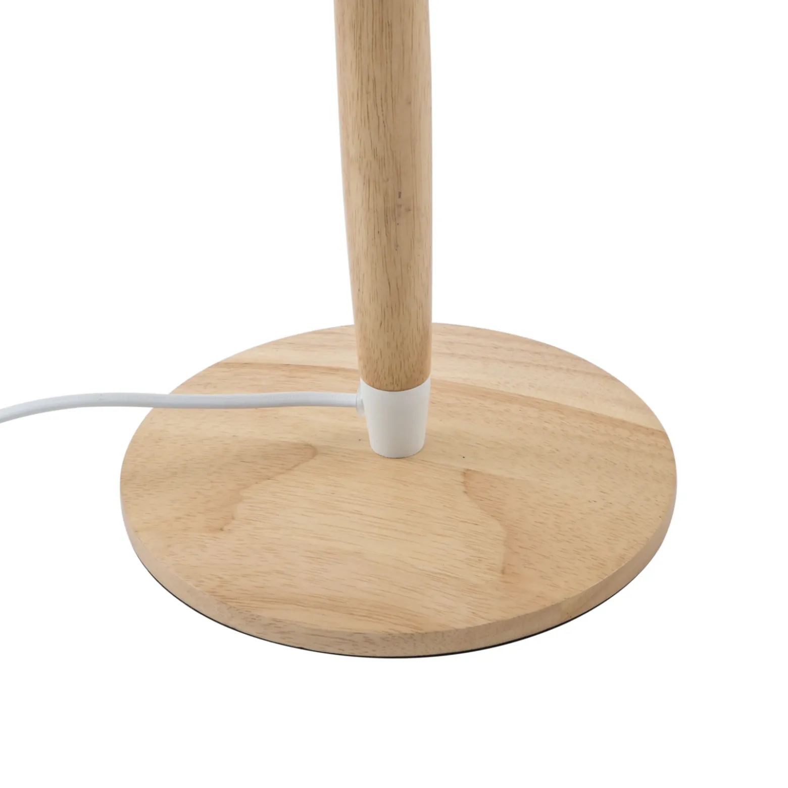 Lucande Ellorin lámpara de mesa, blanco, madera, Ø 37 cm, E27