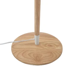 Lucande Ellorin lámpara de pie, blanco, madera, Ø 47,5 cm, E27
