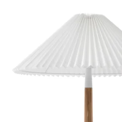 Lucande Ellorin lámpara de pie, blanco, madera, Ø 47,5 cm, E27