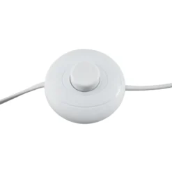 Lucande Ellorin lámpara de pie, blanco, madera, Ø 47,5 cm, E27