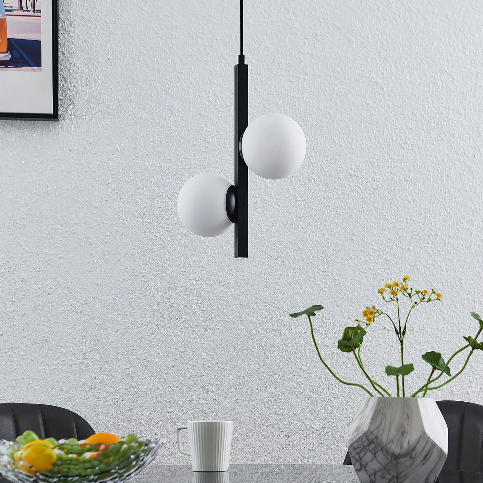 Lucande Emarin lámpara colgante globos de cristal 2 luces