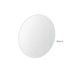 Lucande Espejo LED Celestiel, redondo, calefactable, CCT, Ø 60 cm