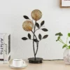 Lucande Evory lámpara de mesa, 48 cm, 2 luces, negro/oro, G9