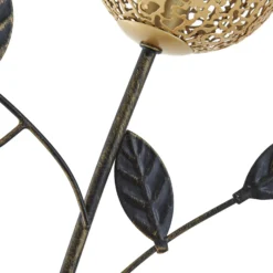 Lucande Evory lámpara de pie, 160 cm, 3 luces, negro/oro, G9