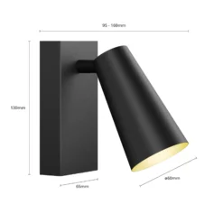 Lucande foco Angelina, negro/oro, metal, 1 luz.