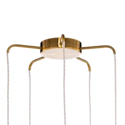 Lucande Freylin lámpara colgante, 5 luces, ámbar, cristal, 48 cm