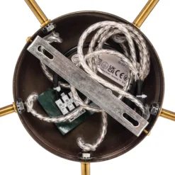 Lucande Freylin lámpara colgante, 5 luces, ámbar, cristal, 48 cm