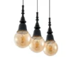 Lucande Gesja colgante, 3 luces, largo, negro