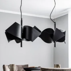Lucande Imron lámpara colgante, 6 luces, negro