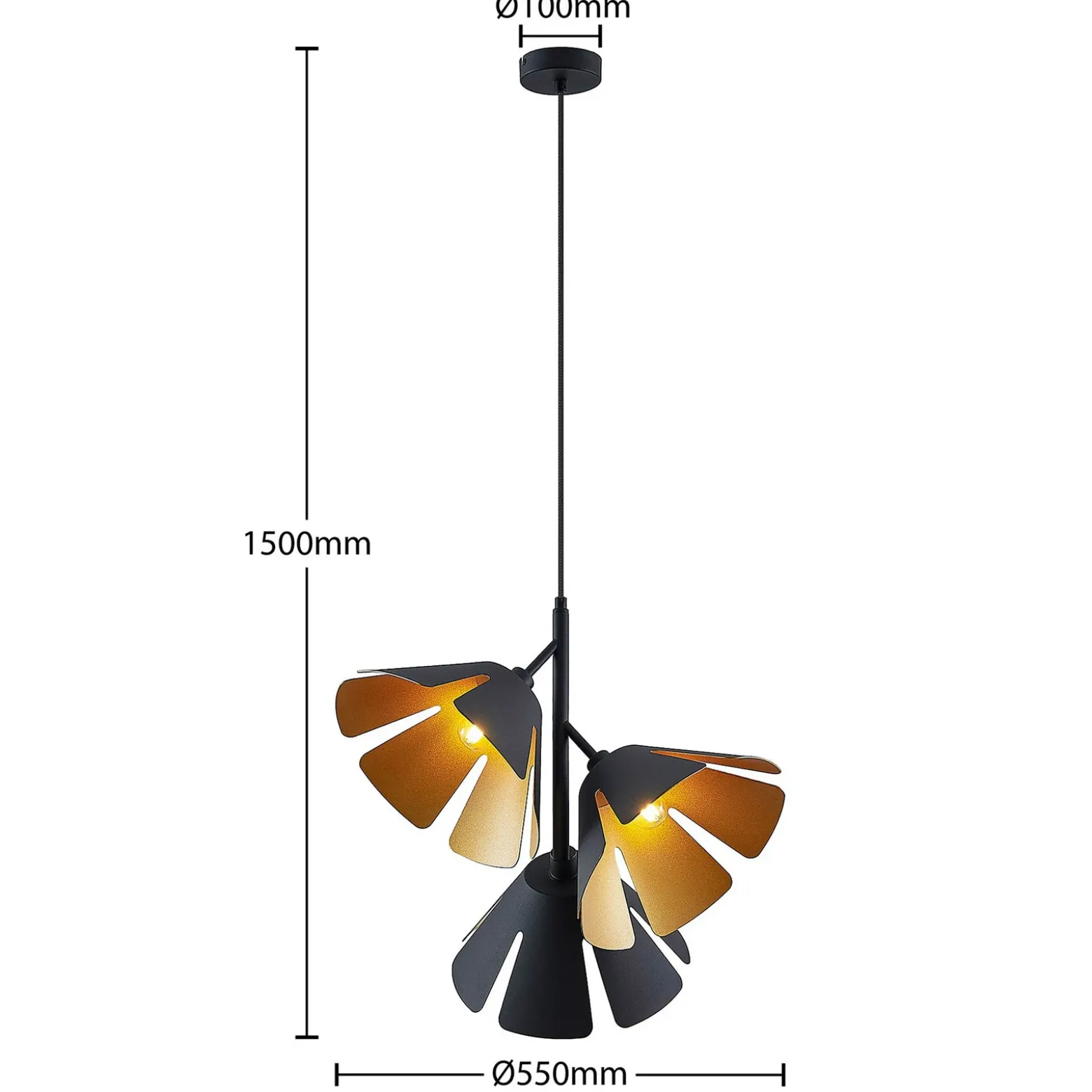 Lucande Jemmily lámpara colgante, 3 luces