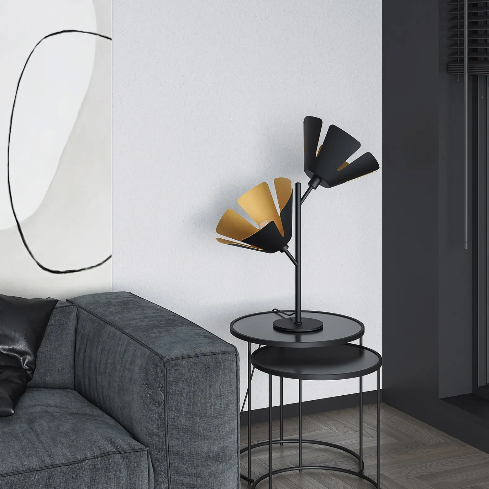 Lucande Jemmily lámpara de mesa, 2 luces