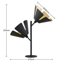 Lucande Jemmily lámpara de mesa, 2 luces
