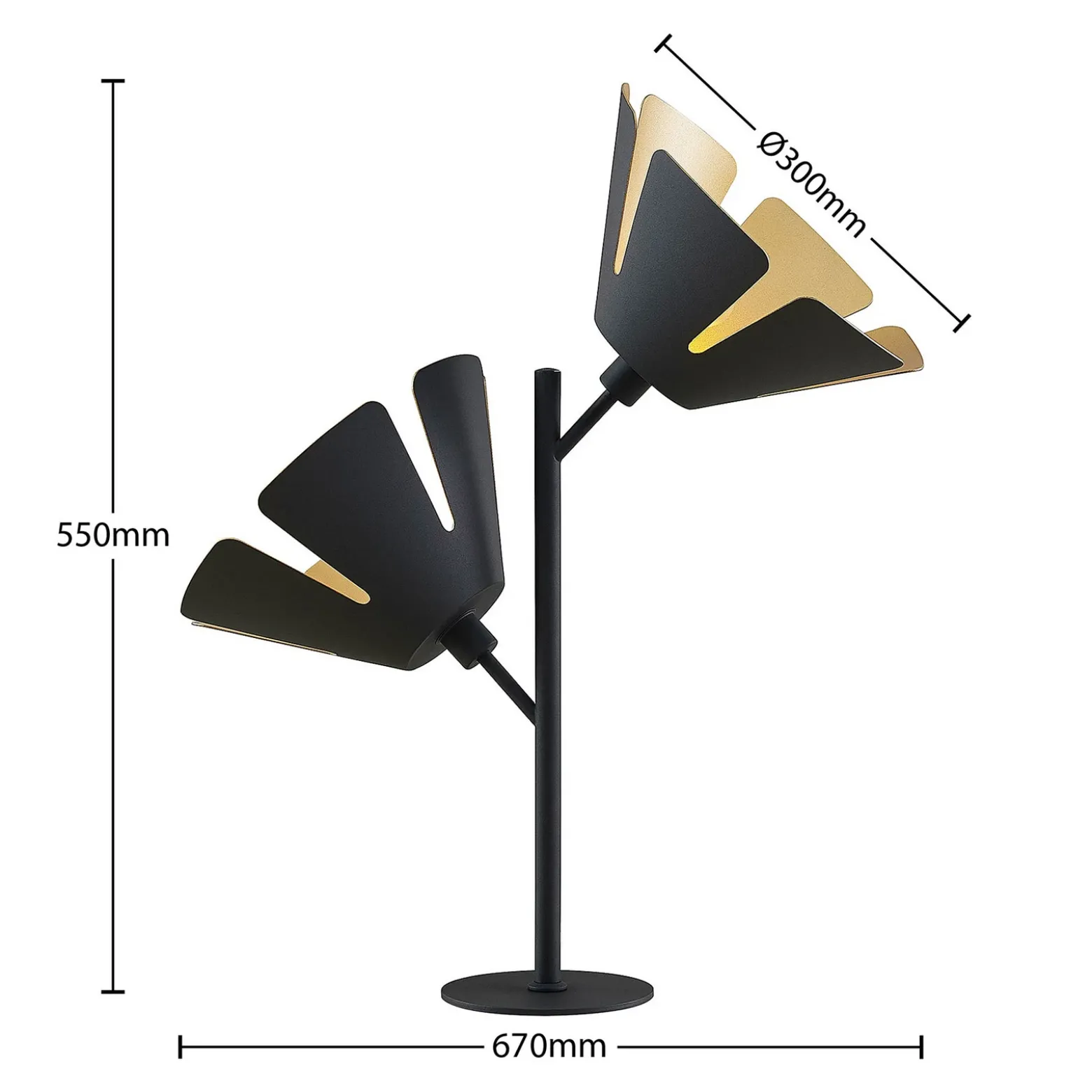 Lucande Jemmily lámpara de mesa, 2 luces