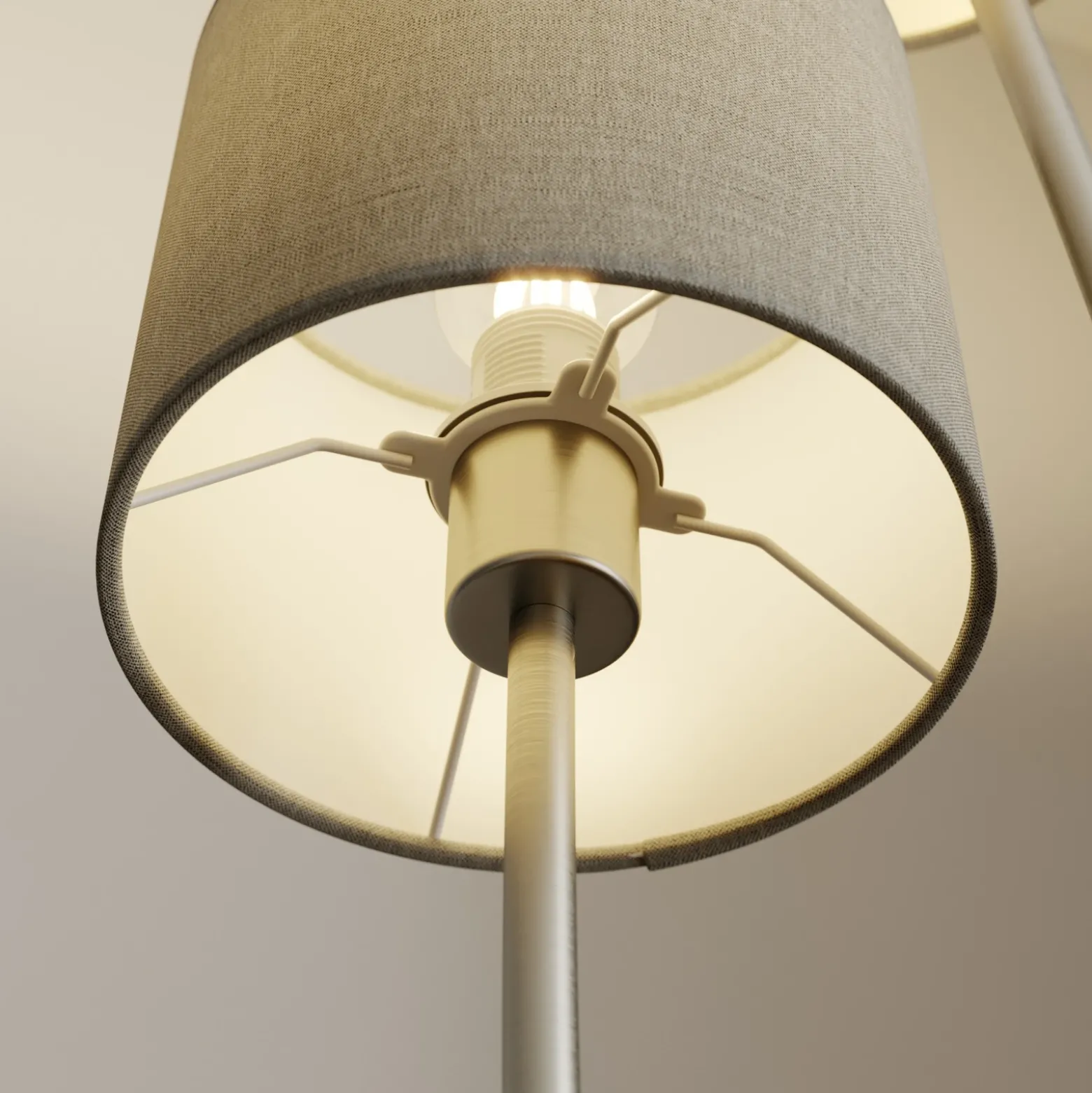 Lucande Juljana lámpara de pie, 2 luces, textil