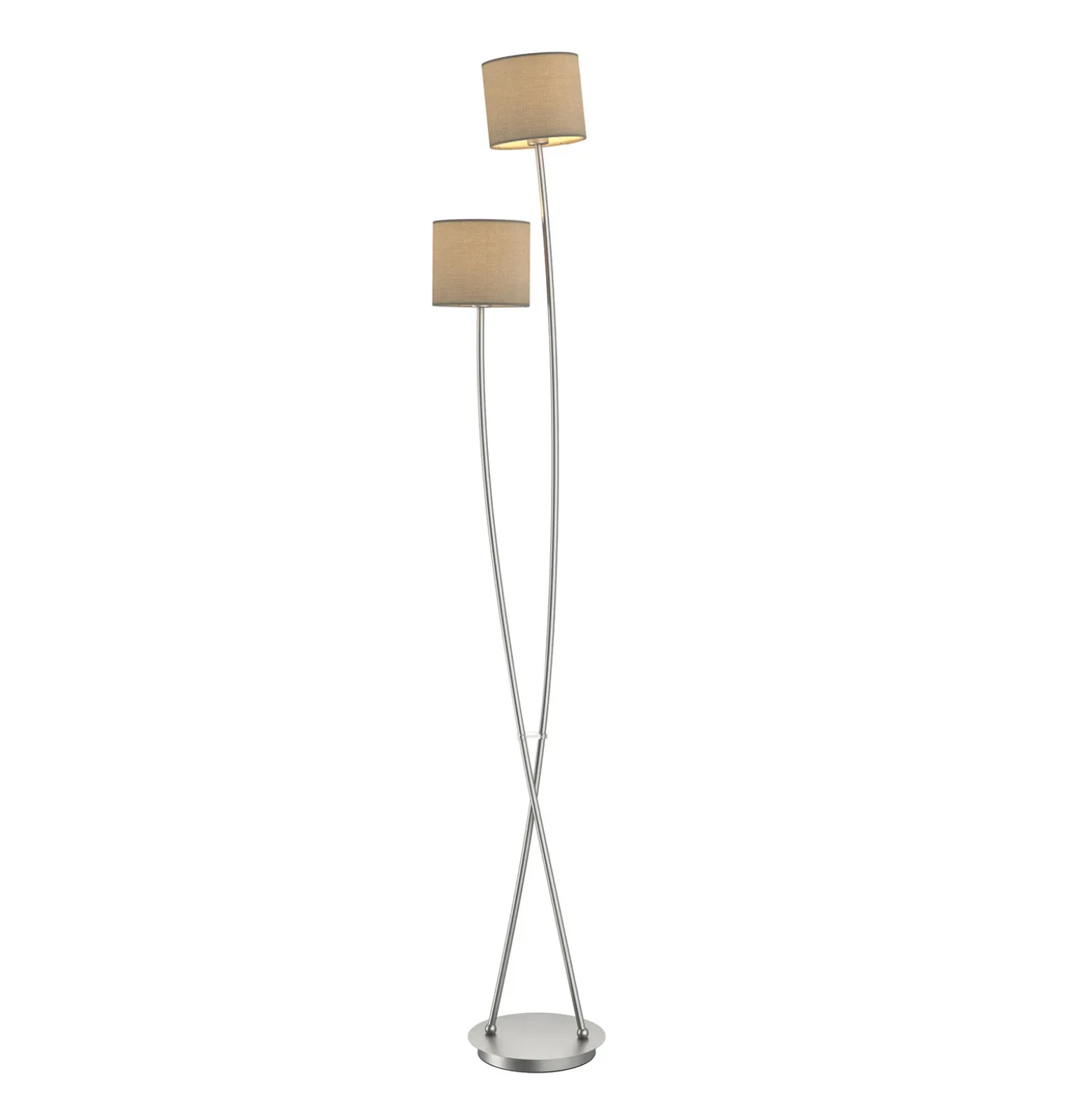 Lucande Juljana lámpara de pie, 2 luces, textil