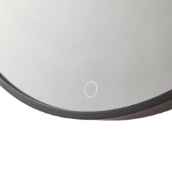 Lucande LED espejo infinito Emire, negro, aluminio, CCT, IP44
