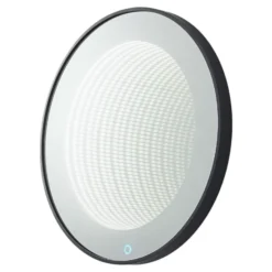 Lucande LED espejo infinito Emire, negro, aluminio, CCT, IP44