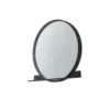 Lucande LED espejo Miren, negro, aluminio, CCT, estante