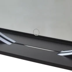 Lucande LED espejo Miren, negro, aluminio, CCT, estante
