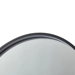 Lucande LED espejo Miren, negro, aluminio, CCT, estante