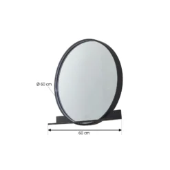 Lucande LED espejo Miren, negro, aluminio, CCT, estante