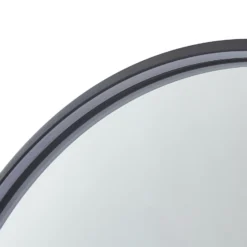 Lucande LED espejo Miren, negro, aluminio, CCT, estante