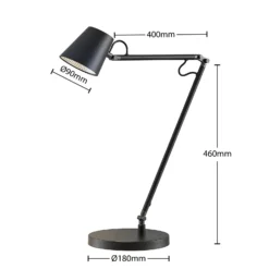 Lucande LED lámpara de escritorio Tarris, altura 46 cm, negro