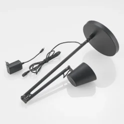 Lucande LED lámpara de escritorio Tarris, altura 46 cm, negro