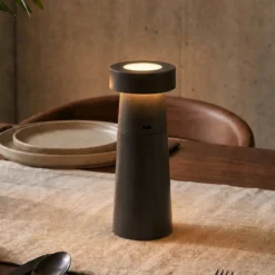Lucande LED-Pimentero Pepper, gris oscuro, batería, IP44