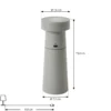 Lucande LED-Salzstreuer Salt, gris claro, batería, IP44