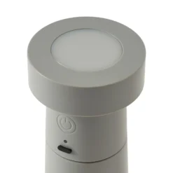 Lucande LED-Salzstreuer Salt, gris claro, batería, IP44