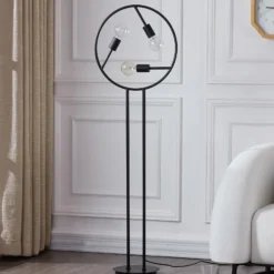 Lucande Linnard lámpara de pie de hierro, 3 luces