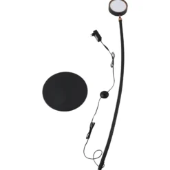 Lucande Lámpara arqueada LED Boga, negra, metal, atenuable