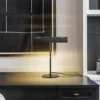 Lucande lámpara banquera Nysira, moderna, gris metálico, 2 luces.