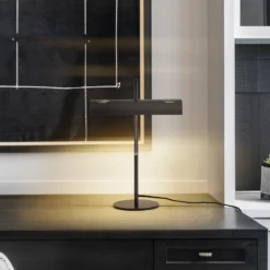 Lucande lámpara banquera Nysira, moderna, gris metálico, 2 luces.