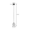 Lucande lámpara colgante Bidolo, negro, cristal, Ø 15 cm, IP44