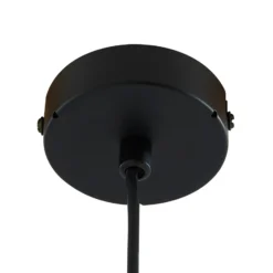 Lucande lámpara colgante Bidolo, negro, cristal, Ø 15 cm, IP44