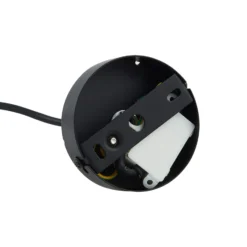 Lucande lámpara colgante Bidolo, negro, cristal, Ø 15 cm, IP44