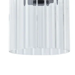 Lucande lámpara colgante Eirian, 90 cm, 3 luces, negro, cristal