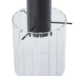 Lucande lámpara colgante Eirian, 90 cm, 3 luces, negro, cristal
