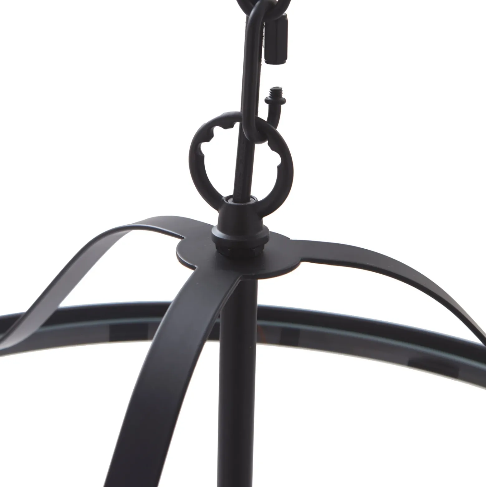 Lucande lámpara colgante Eryk, Ø 40 cm, negra, cristal, 3 luces