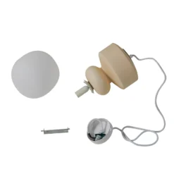 Lucande lámpara colgante Fidelo, blanco/amarillo, vidrio, cerámica, 18 cm