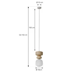 Lucande lámpara colgante Fidelo, blanco/amarillo, vidrio, cerámica, 18 cm