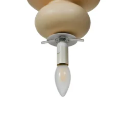 Lucande lámpara colgante Fidelo, blanco/amarillo, vidrio, cerámica, 18 cm