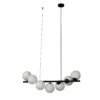Lucande lámpara colgante Isandro, negro / ópalo, 7 luces