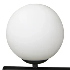 Lucande lámpara colgante Isandro, negro / ópalo, 7 luces
