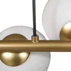 Lucande lámpara colgante Isandro, 95 cm, oro, blanco, 7 luces, G9